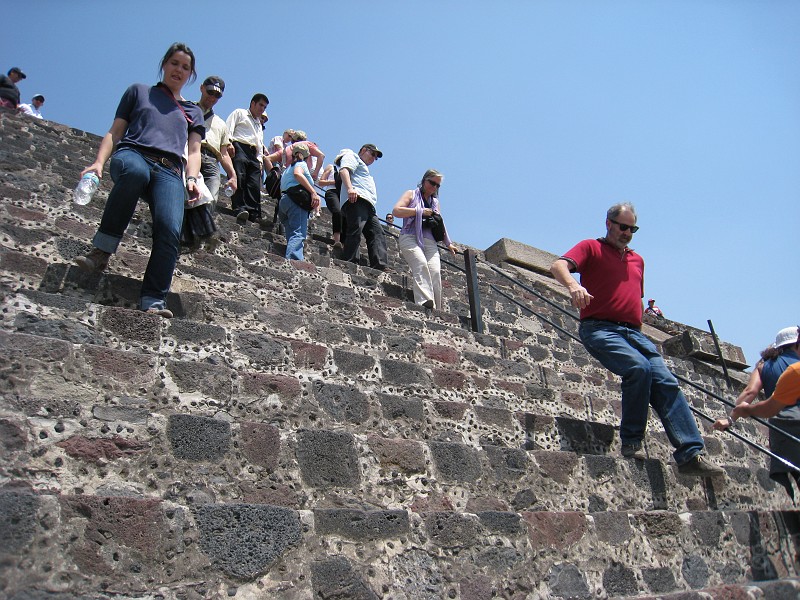 Mexico Pyramids - Mexico City 2009 0890.jpg - A trip to the Teotihuacan area of Mexico to visit the pyramids. A vast complex and a great climb to the top. This was followed by lunch in a cave, then a visit to the historical center of Mexico City. March 2009.
